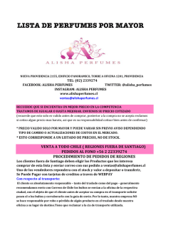 LISTA DE PERFUMES POR MAYOR