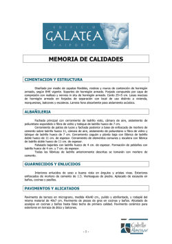 Memoria de Calidades