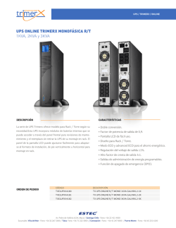 UPS ONLINE TRIMERX MONOF&Aacute;SICA R/T 1KVA, 2KVA y 3KVA