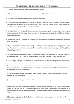 PROBLEMAS DE ECUACIONES