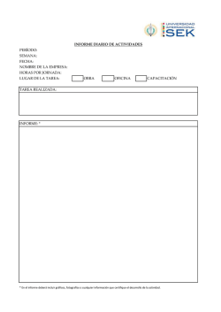 Informe diario de actividades para BITACORA