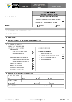 FORMATO A-1 - Direcci&oacute;n Regional de Salud