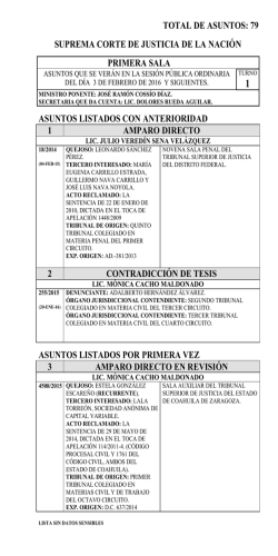 asunto listado con anterioridad 1 amparo directo en revisi&oacute;n