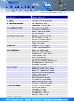 Quadre M&egrave;dic per especialitats en pdf
