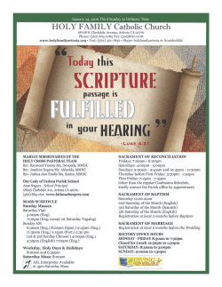Current Bulletin - Holy Family Catholic Church
