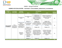 Actividad 2. Comunidades, poblaciones y ecosistemas.