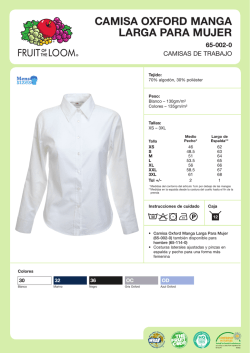 CAMISA OXFORD MANGA LARGA PARA MUJER
