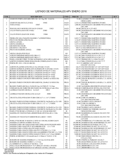 Materiales - apv obras