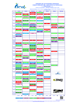horario de actividades dirigidas forus coslada del 18/01/2016 al 03