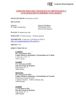 curso de sedaci&oacute;n consciente en odontolog&iacute;a y actualizaci&oacute;n en