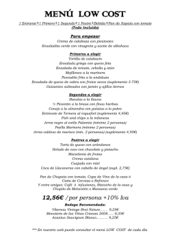 men&uacute; LOW COST