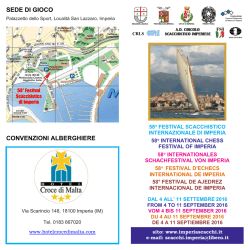 Bando 58&deg; Festival Scacchistico Internazionale di Imperia