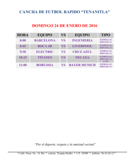 cancha de futbol rapido &ldquo;tenanitla&rdquo; domingo 17 de enero de 2016
