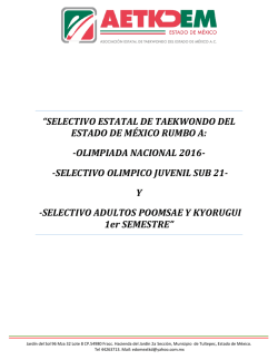 Convocatoria - Sipshin Taekwondo Mexico