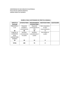 rubrica semana 1-2016 - QUIMICA Medicina, USAC