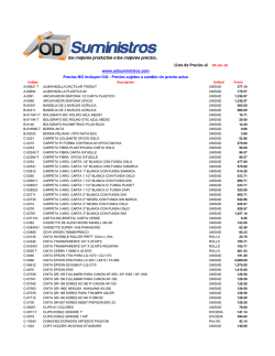 Precios sujetos a cambio sin previo aviso