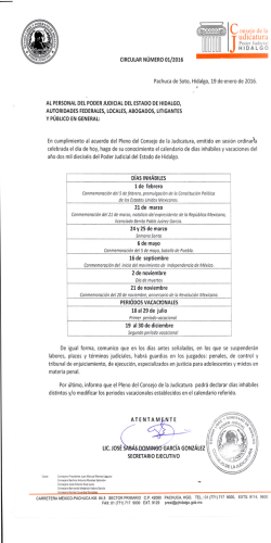 circular - Poder Judicial del Estado de Hidalgo