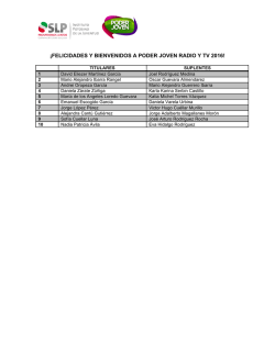 Lista de Ganadores y Suplentes Poder Joven Radio y Tv San Luis