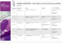 Agenda Cient&iacute;fica - Vall d`Hebron Institut de Recerca (VHIR)