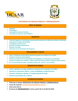 POSTGRADO EN CIENCIAS PENALES Y CRIMINOL&Oacute;GICAS
