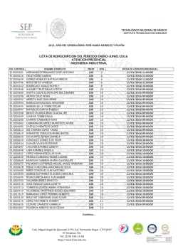 LISTA DE REINSCRIPCION DEL PERIODO ENERO