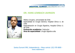 dr. hans lembach jahnsen - Hospital Cl&iacute;nico Universidad de Chile