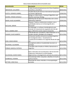RESULTADOS ORGANIZACI&Oacute;N DE REUNI&Oacute;N 2016