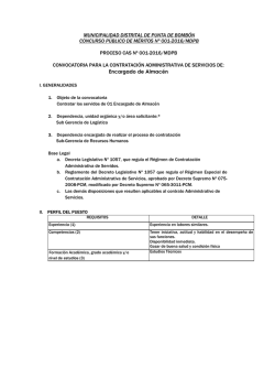 Encargado de Almacen - municipalidad distrital de la punta de
