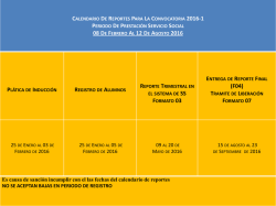Calendario de reportes 2016-1