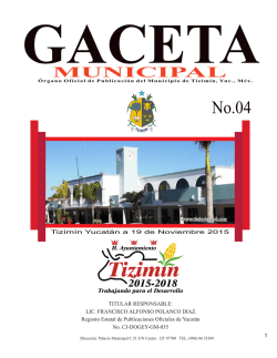 Descargar Gaceta - Municipio de Tizim&iacute;n Yucat&aacute;n 2015-2018