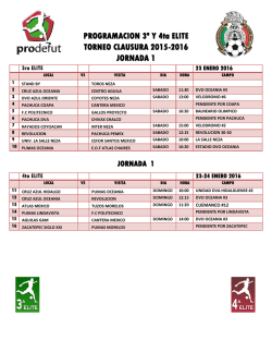 Horarios Division Elite