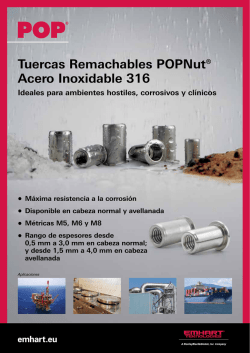 Tuercas Remachables POPNut&reg; Acero Inoxidable 316