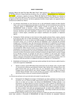 BASES Y CONDICIONES Concurso &ldquo;Show de Axel Tus Ojos