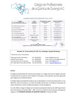 Lema del colegio: &ldquo;SIN QUIMICA NO HAY VIDA Y SIN ELLA NO