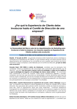 &iquest;Por qu&eacute; la Experiencia de Cliente debe involucrar hasta el Comit&eacute;