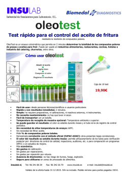Test r&aacute;pido para el control del aceite de fritura