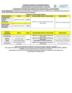 DEPARTAMENTO FECHA HORA LUGAR DONDE HAR&Aacute; LA