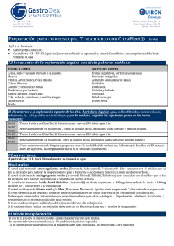 Preparaci&oacute;n para colonoscopia. Tratamiento con CitraFleet&reg; (tarde)