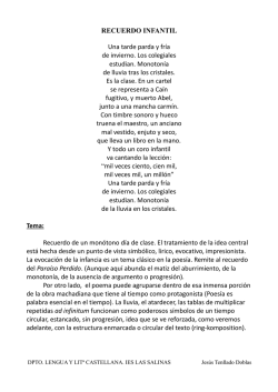 RECUERDO INFANTIL Una tarde parda y fr&iacute;a de
