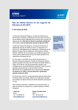 Tipo de inter&eacute;s t&eacute;cnico en los seguros de vida para el a&ntilde;o