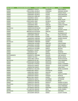 Tipo solicitud Documento identificacion Primer apellido Segundo