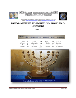 secretos de la menorah 2 - Ministerio Reconciliaci&oacute;n Evangelio de