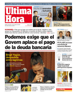 Podemos exige que el Govern aplace el pago de la deuda bancaria