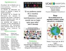 &ldquo;Si no podemos poner fin a nuestras diferencias, contribuyamos a