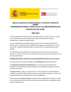 informaci&oacute;n sobre el buen uso de los medicamentos en caso de ola