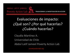 Evaluaciones de impacto: &iquest;Qu&eacute; son? &iquest;Por qu&eacute; hacerlas? &iquest;Cu&aacute;ndo