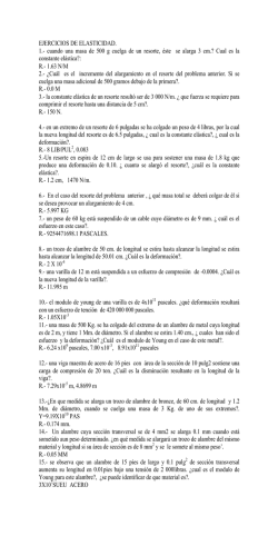 EJERCICIOS DE ELASTICIDAD. 1.- cuando una masa de 500 g