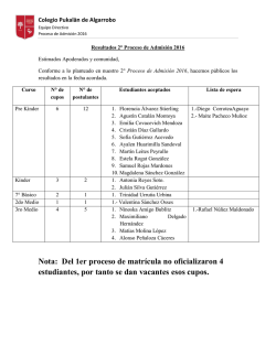 Resultados 2do Proceso de Admisi&oacute;n 2016