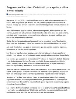Fragmenta edita colecci&oacute;n infantil para ayudar a ni&ntilde;os a tener criterio