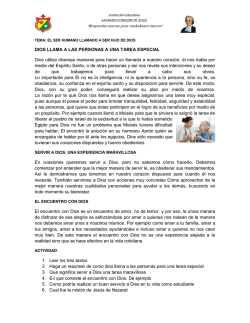 DIOS LLAMA A LAS PERSONAS A UNA TAREA